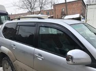 Toyota Land Cruiser Prado 120 2002-2009 гг. Рейлинги Черные Турецкие Пластиковые ножки фото 8