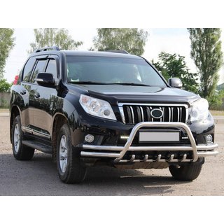 Защита переднего бампера WT003-2-Plus (нерж) Toyota Land Cruiser Prado 150 2009-2023 гг. фото 1