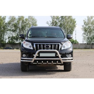 Защита переднего бампера WT003-2-Plus (нерж) Toyota Land Cruiser Prado 150 2009-2023 гг. фото 3