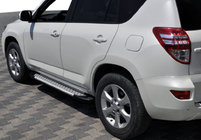 Toyota Rav 4 2006-2013 гг. Боковые Подножки Allmond Grey (2 шт., Алюминий) фото 1