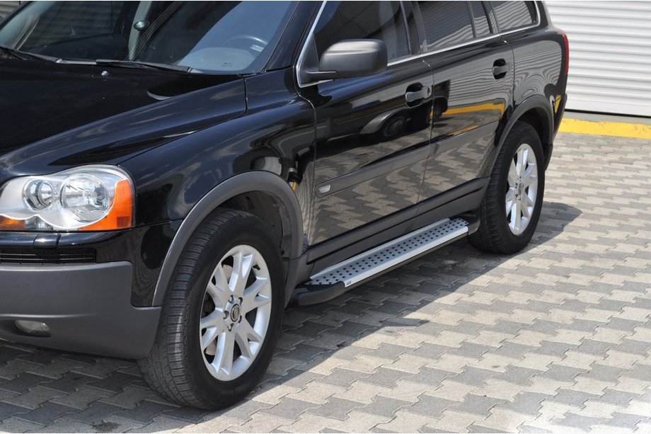 Volvo XC90 2002-2014 гг. Боковые пороги Allmond Grey (2 шт., алюминий) Image