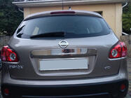 Nissan Qashqai 2007-2010 гг. Накладка на крышку багажника над номером (нерж. сталь) Без кнопки, Carmos - Турецкая сталь фото 1