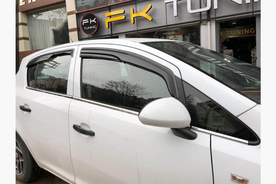 Opel Corsa D 2007-2014 гг. Наружные молдинги окон нержавейка (4 шт) Carmos - Турецкая Нержавеющая Сталь Image