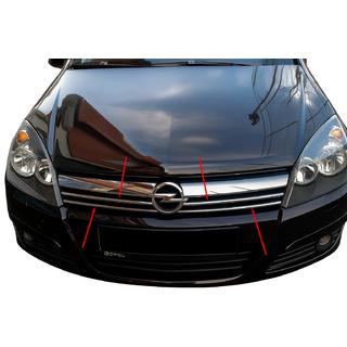 Хромированные Накладки на Решетку (4 шт., Нержавеющая Сталь) Opel Astra H 2004-2013 гг. фото 1