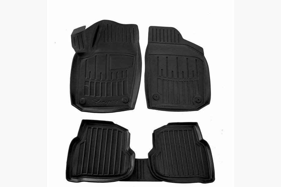 Volkswagen Polo 2010-2017 гг. Резиновые коврики Stingray 3D (SD) (5 шт, полиуретан) Image