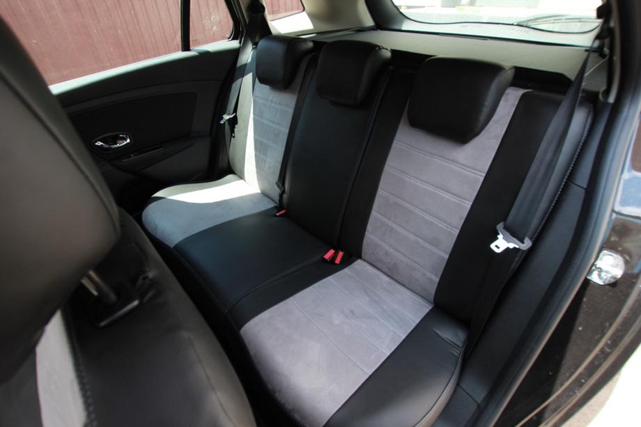 Renault Megane III 2009-2016 гг. Авточехлы Эко-кожа+Ткань+Алькантара Antara A0010 (Полный комплект) Фото 4