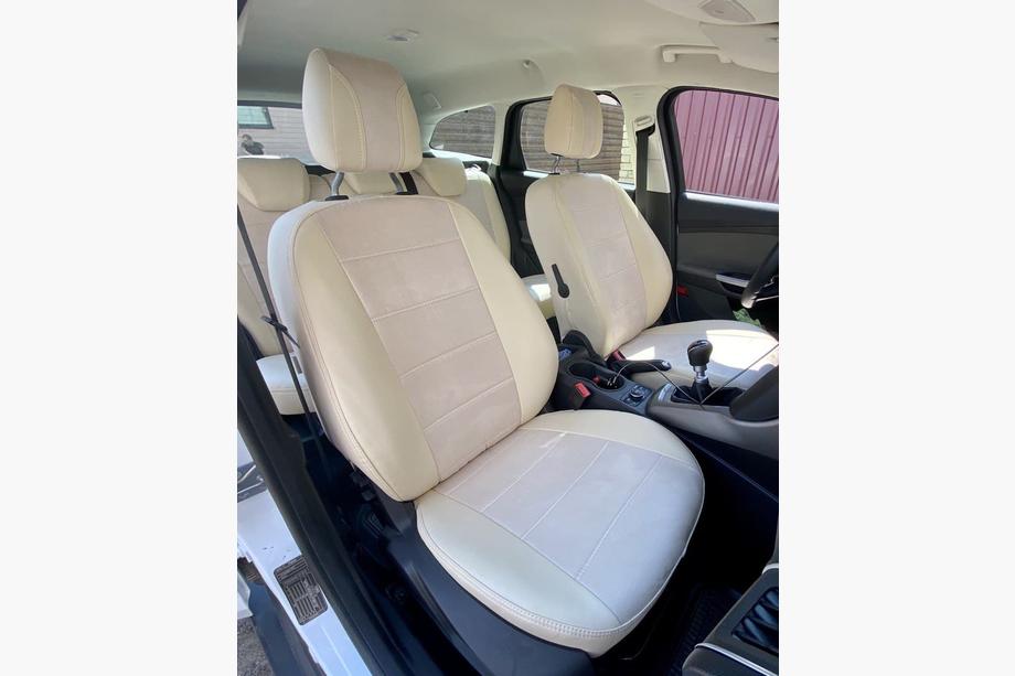 Ford Focus III 2011-2017 гг. Авточехлы ЭкоКожа+Ткань+Алькантара Antara A099 (Полный Комплект) Image