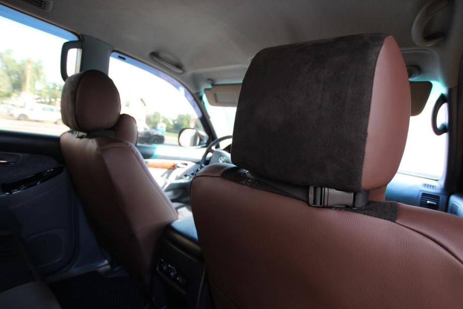 Toyota Land Cruiser Prado 120 2002-2009 гг. Авточехлы экокожа+ткань+алькантара Antara A088 (полный салон) Фото 19