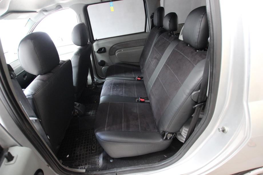 Dacia Logan I 2005-2008 гг. Авточехлы экокожа+ткань+алькантара Antara A001 (полный салон) Фото 7