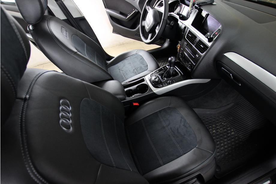 Audi A4 B8 2007-2015 гг. Авточехлы экокожа+ткань+алькантара Antara A001 (полный салон) Фото 8