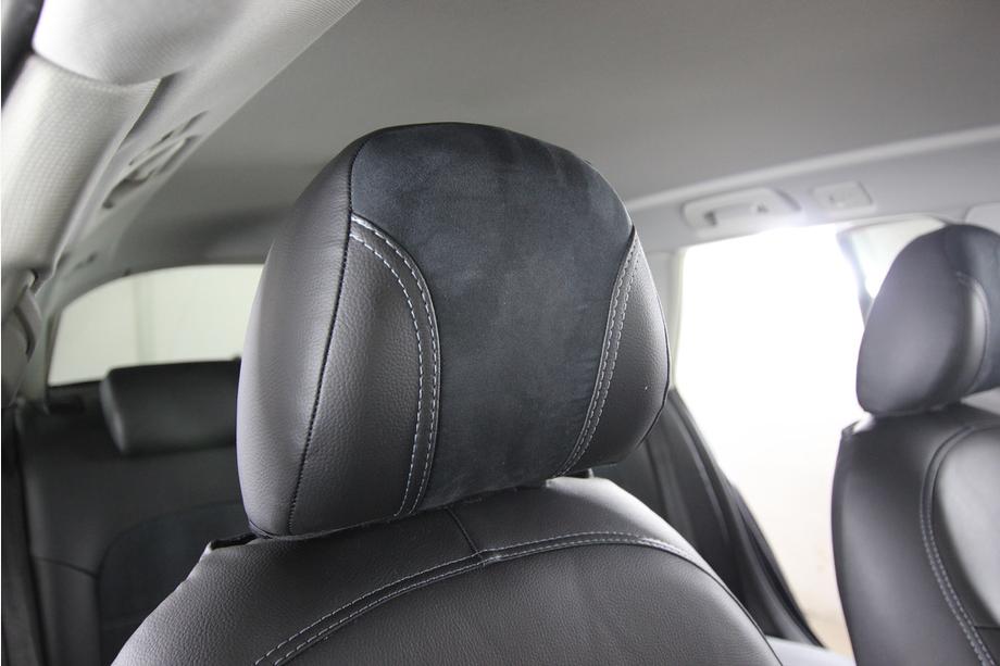 Audi A4 B8 2007-2015 гг. Авточехлы экокожа+ткань+алькантара Antara A001 (полный салон) Фото 9