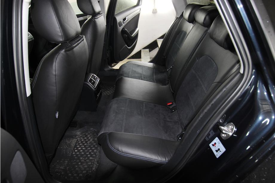 Audi A4 B8 2007-2015 гг. Авточехлы экокожа+ткань+алькантара Antara A001 (полный салон) Фото 3