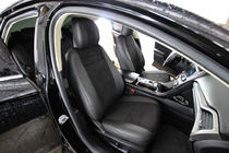 Ford Fusion 2012-2020 гг. Авточехлы экокожа+ткань+алькантара Antara A001 (полный салон) фото 1