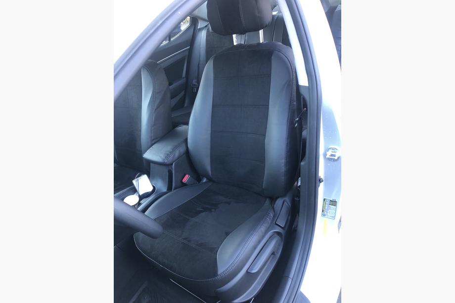 Hyundai Elantra (AD) 2015-2020 гг. Авточехлы экокожа+ткань+алькантара Antara A001 (полный салон) Image