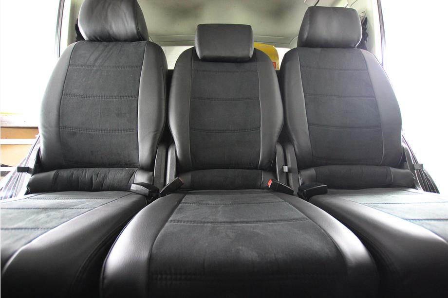 Volkswagen Touran 2003-2010 гг. Авточехлы экокожа+ткань+алькантара Antara A001 (полный салон) Фото 5