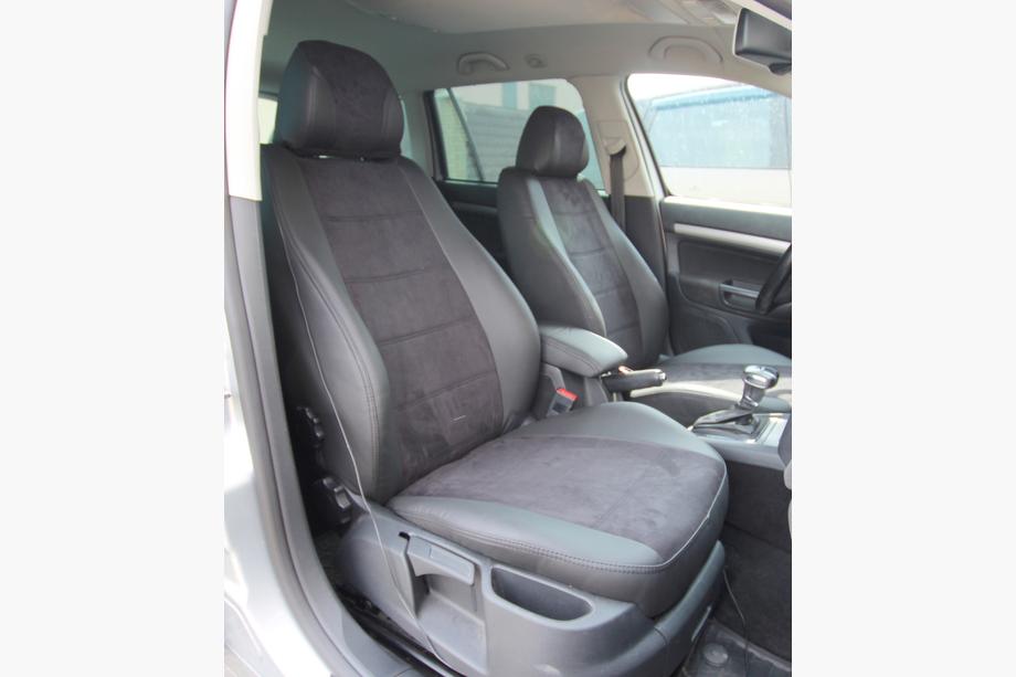 Skoda Octavia II A5 2010-2013 гг. Авточехлы экокожа+ткань+алькантара Antara A001 (полный салон) Фото 1