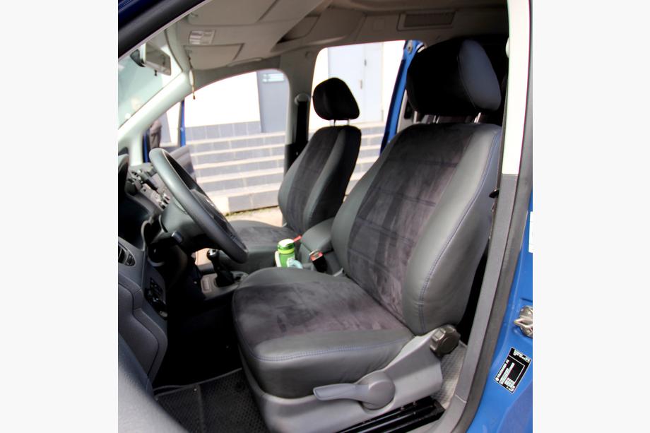 Volkswagen Caddy 2010-2015 гг. Авточехлы Эко-кожа+Ткань+Алькантара Antara A001b (Полный комплект) Фото 11