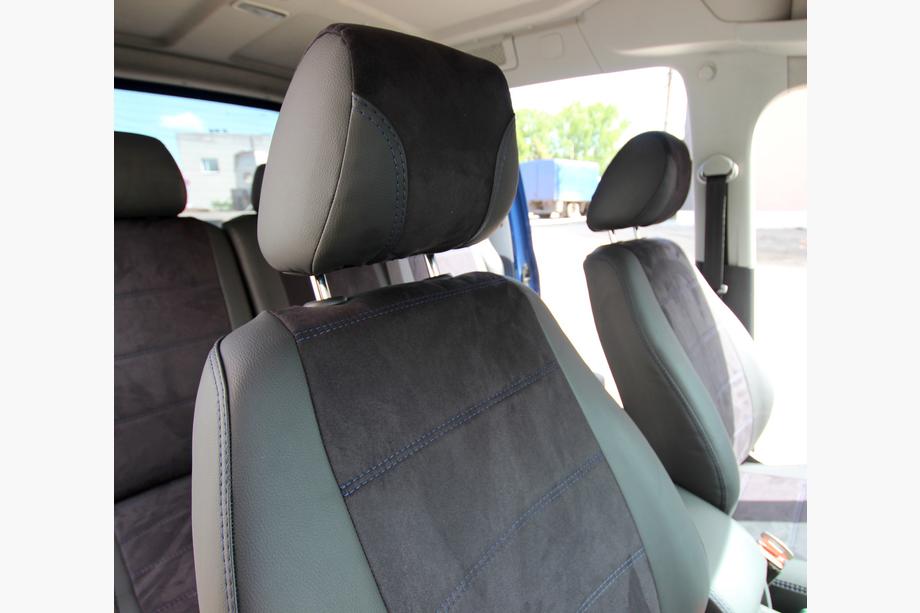 Volkswagen Caddy 2010-2015 гг. Авточехлы Эко-кожа+Ткань+Алькантара Antara A001b (Полный комплект) Фото 12