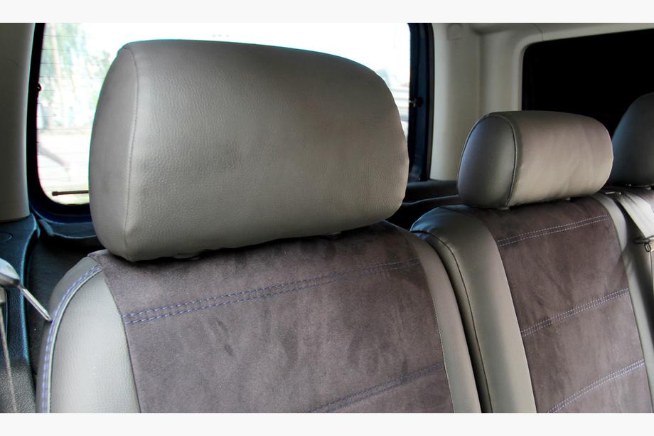 Volkswagen Caddy 2010-2015 гг. Авточехлы Эко-кожа+Ткань+Алькантара Antara A001b (Полный комплект) Фото 14