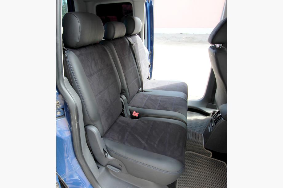 Volkswagen Caddy 2010-2015 гг. Авточехлы Эко-кожа+Ткань+Алькантара Antara A001b (Полный комплект) Фото 9