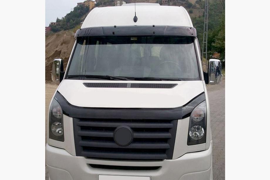 Mercedes Sprinter W906 2006–2018 гг. Козырек на лобовое стекло на раме V2 (черный глянец, 5мм) Фото 7
