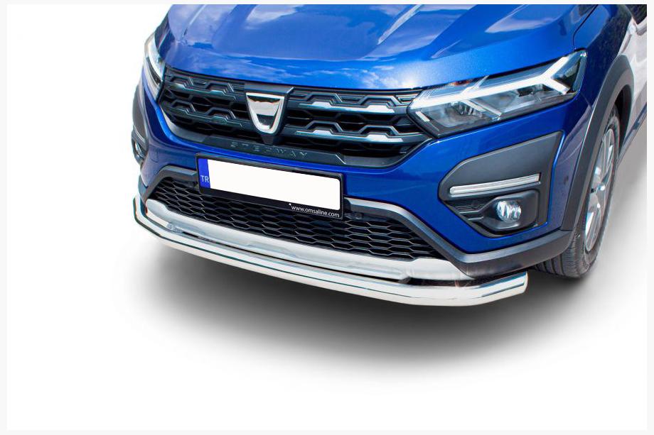 Dacia Sandero 2021- гг. Передняя защита Texas (60мм, нержавейка) Image