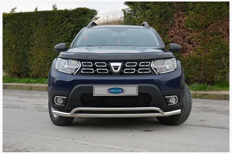 Renault Duster 2018-2024 гг. Передняя защита Vegas (60/42мм, нержавейка) Image