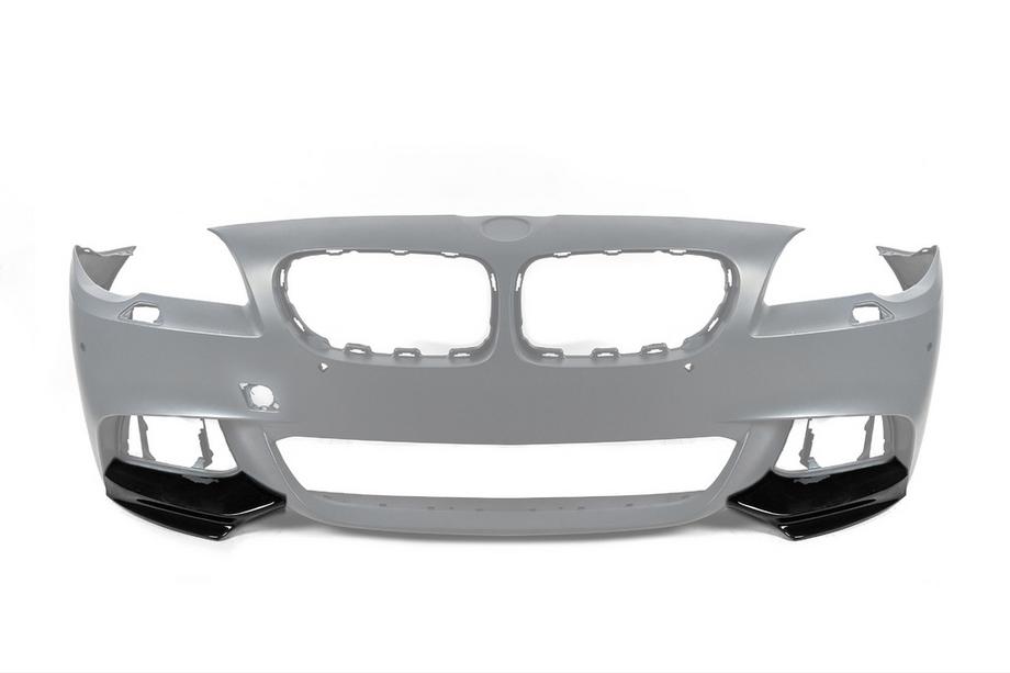 BMW 5 серия F10/F11 2010–2016 гг. Накладка на передний бампер DPT Flap (для M-Performance, Черный Глянец) Фото 5