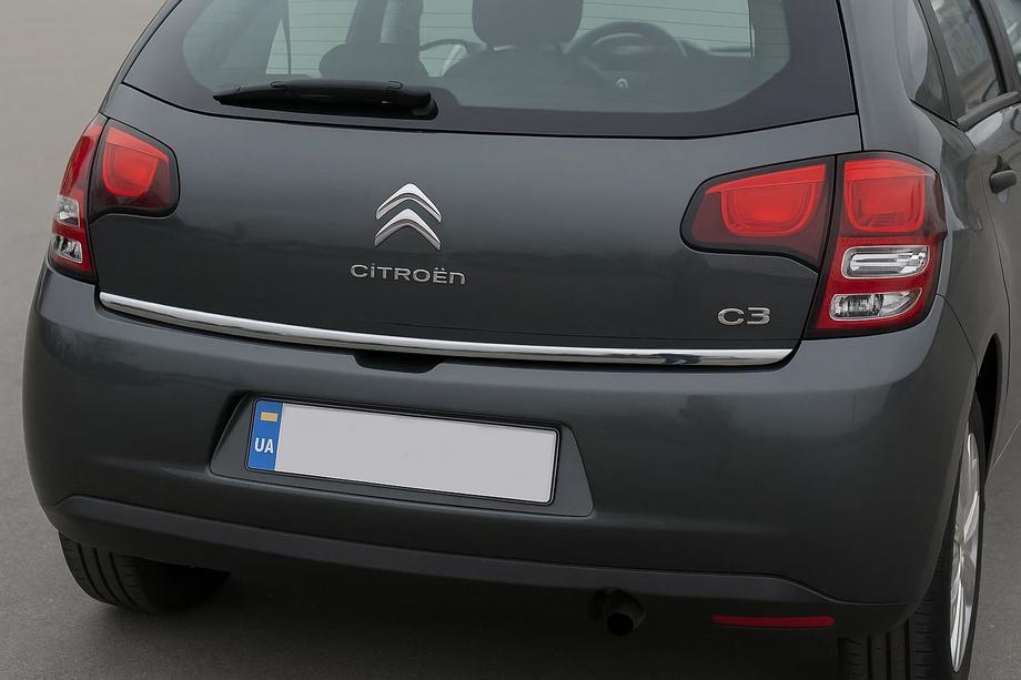 Citroen C-3 2009–2016 гг. Нижняя кромка крышки багажника нержавейка OmsaLine Фото 1