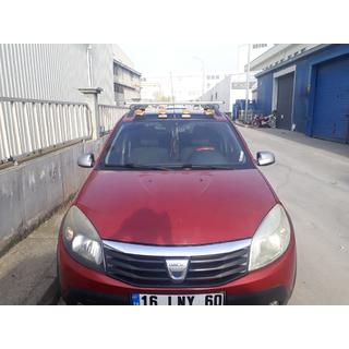 Козырек Лобового Стекла (LED, Черный Мат) Dacia Sandero 2007-2013 гг. фото 2