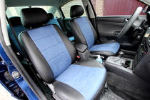 Volkswagen Passat B5 1997-2005 гг. Авточехлы ЭкоКожа+Ткань+Алькантара Antara A006 (Полный Комплект) фото 1