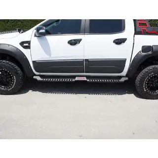 Боковые пороги Dakar V2 без LED (2 шт, металл) фото 4