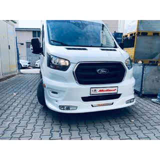 Накладка на передний бампер ERA (2019+, грунт под покраску) Ford Transit 2014- гг. фото 1