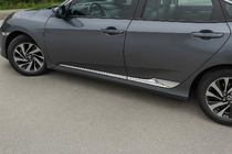 Honda Civic Sedan X 2016-2021 гг. Дверные Молдинги V2 (4 шт, Нержавейка) фото 1