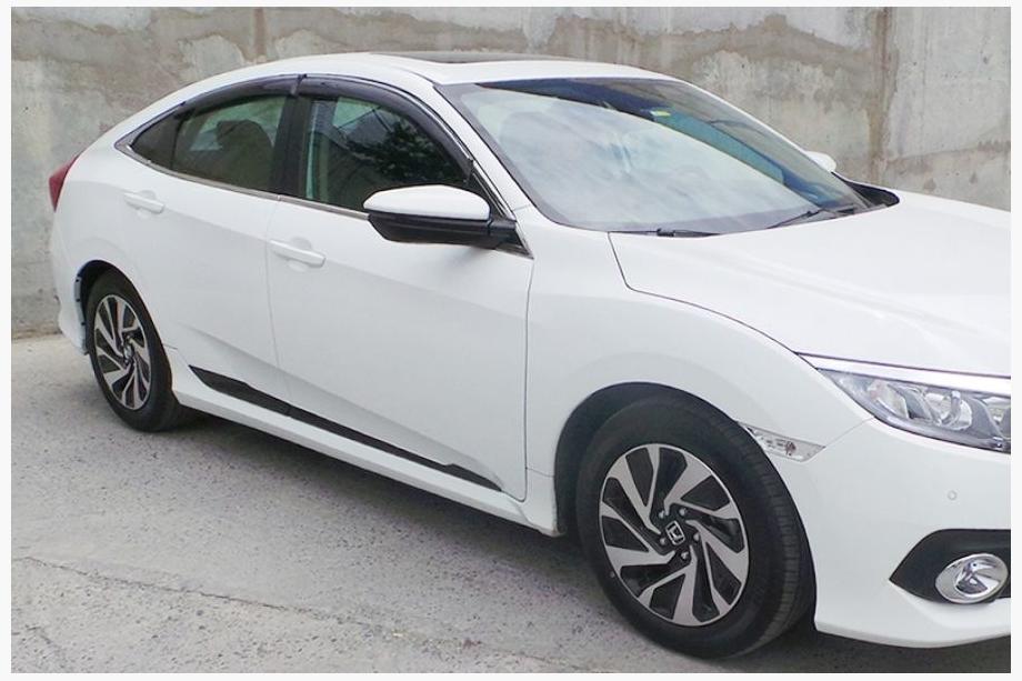 Honda Civic Sedan X 2016-2021 гг. Молдинги на двери (4 шт, черные) Image