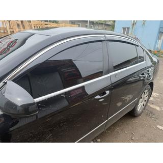 Ветровики с хромированным молдингом SD (EU, 4 шт, Niken) Volkswagen Passat B6 2006-2012 гг. фото 1