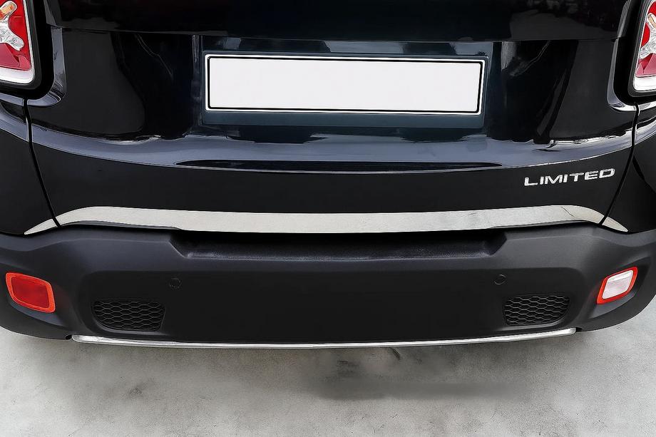 Jeep Renegade 2014- гг. Накладка на багажник 2019 (3 шт, нерж сталь) Carmos - Турецкая Нержавеющая Сталь Image