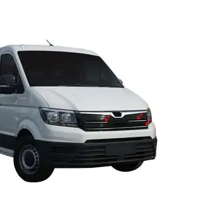 Накладки на решетку радиатора (4 шт, нержавейка) Man TGE 2017- гг. фото 1