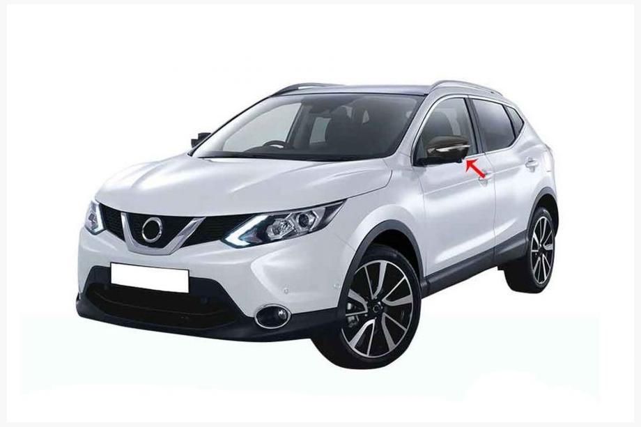 Nissan Qashqai 2014-2021 гг. Накладки на зеркала из натурального карбона (2 шт) Image