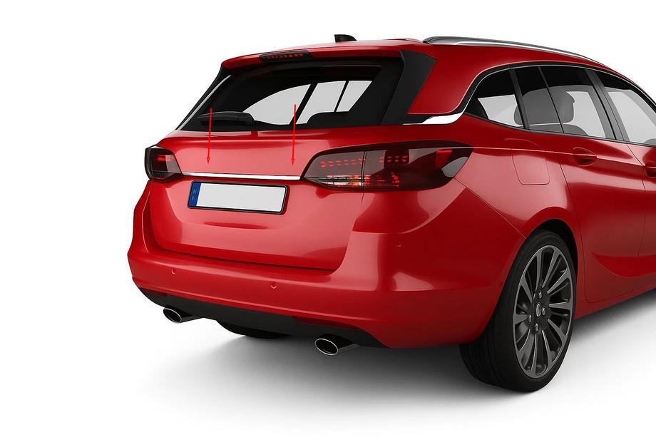 Opel Astra K 2016-2021 гг. Хромированная накладка над номером (SW, нержавейка) Image