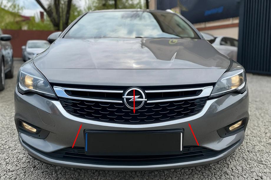 Opel Astra K 2016-2021 гг. Окантовка передней решетки (нержавейка) Image