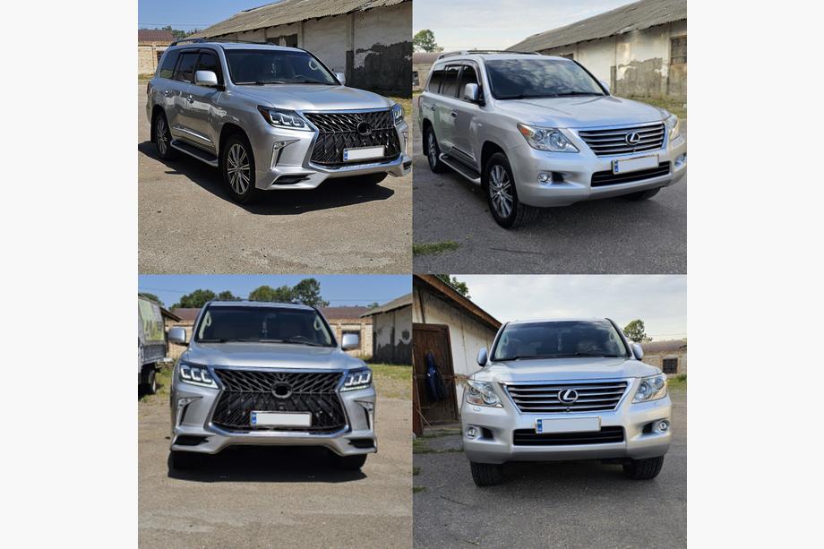 Lexus LX570/450d 2008-2022 гг. Комплект мини-рестайлинга с модели 2008-2015 на TRD Sport (бампер, фары) Фото 1