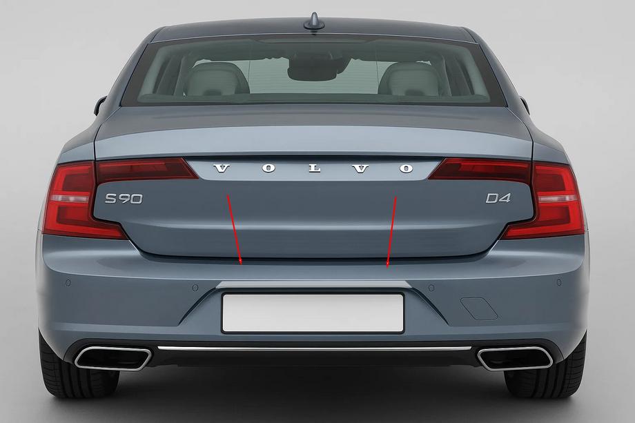 Volvo S90/V90 2016- гг. Хромированная накладка над номером (для S90, нержавейка) Image
