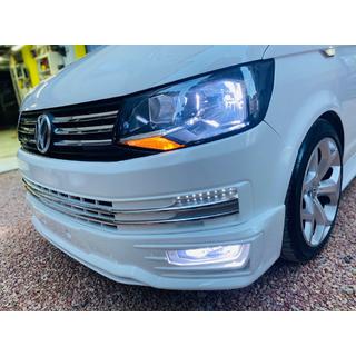 Накладка на передний бампер Genis 2015-2018 (грунт под покраску) Volkswagen T6 2015-2024 гг. фото 1