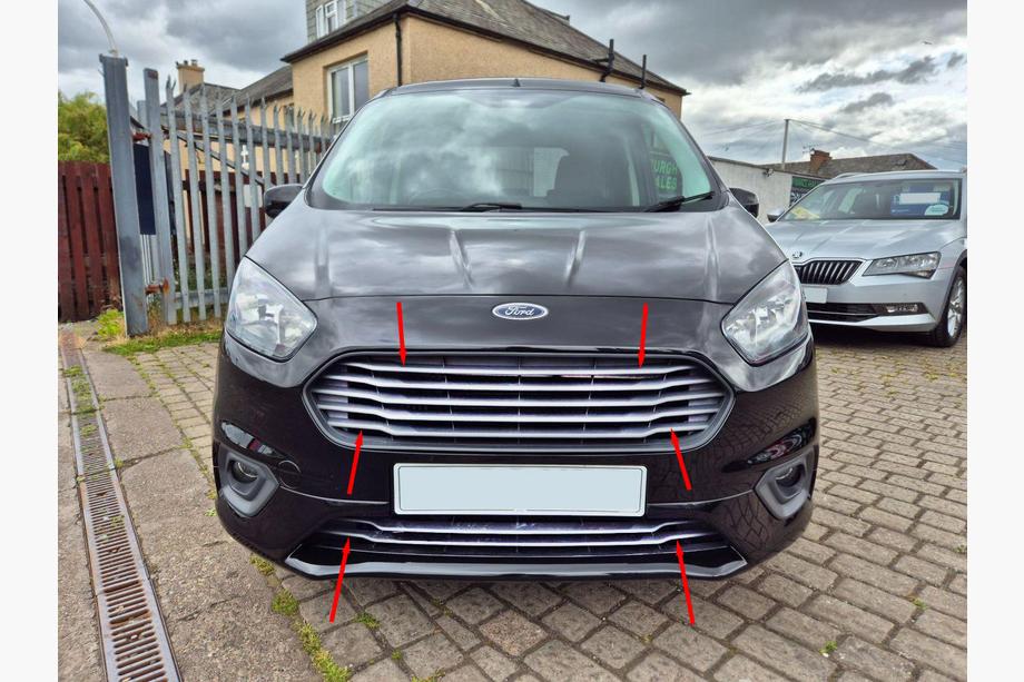 Ford Courier 2014-2023 гг. Накладки на решетку Carmos (с 2018, 7 шт, нержавейка) Image