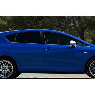 Накладки на окна нержавеющая сталь Carmos (6 шт) Seat Leon 2005-2012 гг. фото 1