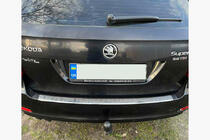 Skoda Octavia II A5 2006-2010 гг. Накладка на задний бампер Carmos (SD/SW, нержавейка) фото 1