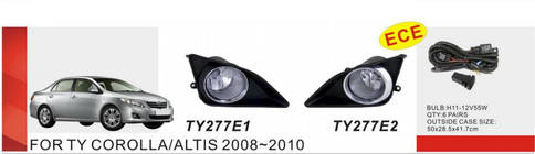 Toyota Corolla 2007-2013 гг. Противотуманные фары 2007-2010 (2 шт, галогенные) фото 1