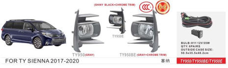 Toyota Sienna 2010-2020 гг. Противотуманные фары 2017-2020 (2 шт, галогенные) фото 1