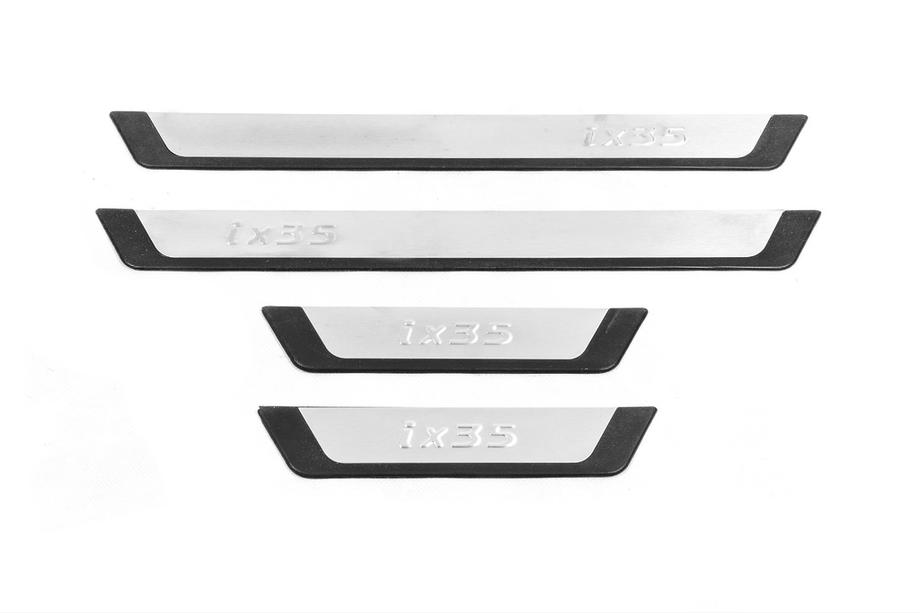 Hyundai IX-35 2010-2015 гг. Накладки на пороги Omsa Flexill (4 шт, нержавейка) Image